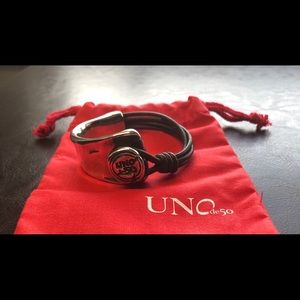 UNOde50 Classic Silver and Leather Bracelet